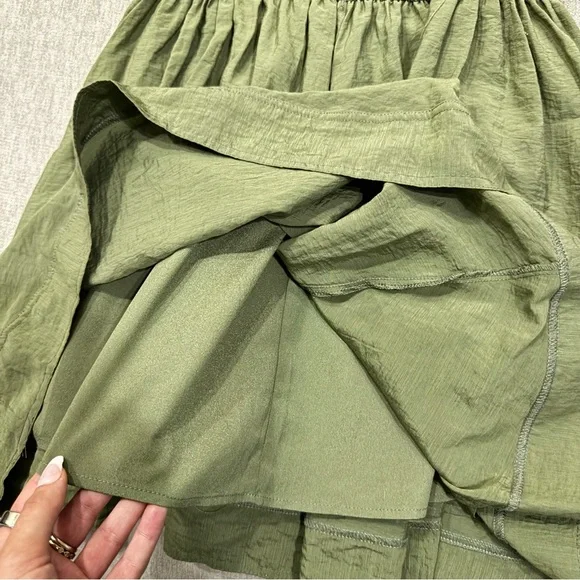 Army Green Cargo Dress w/ Front Pockets - Picture 6 of 8